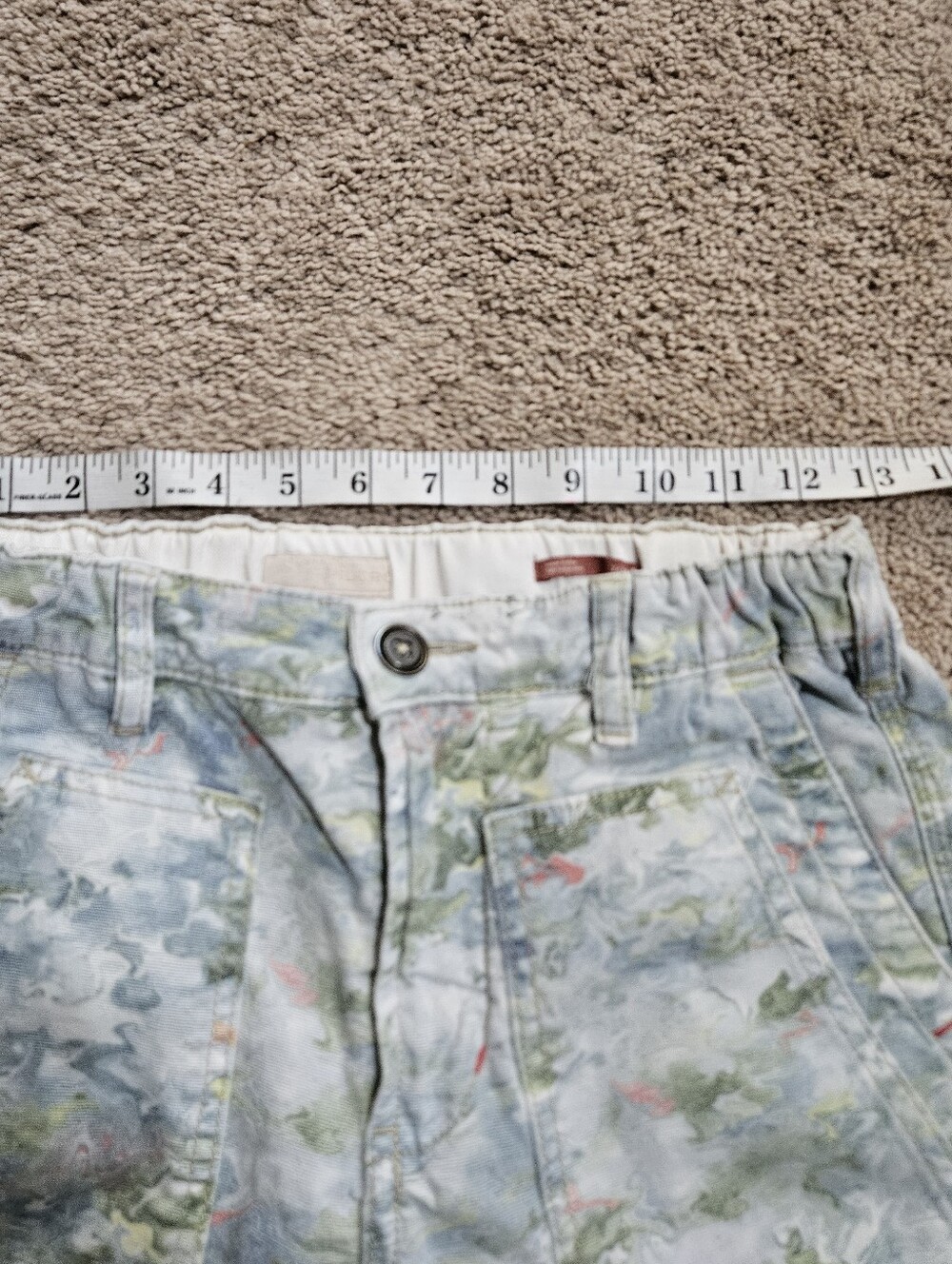 Anthropologie The Roamer Floral-Print Wide Leg Jeans - Light Blue/Green - Picture 7 of 10